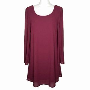 PICK 3 FOR $20 J. Roberts Sz M Boho Long Sleeve Shirt Top Strappy Back Maroon